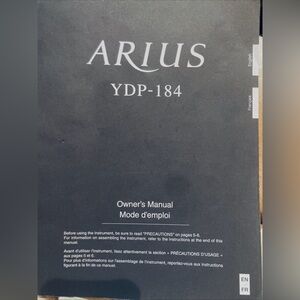 Yamaha Keyboard Manual Arius YDP 184 Owners Replacement Digital Instruction